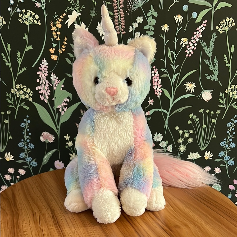 GUND SHIMMER Unicorn cat! Rainbow caticorn plush pastel watercolor stuffy